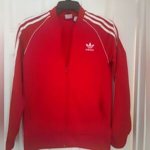Adidas Originals SST Junior Tracksuit Top Zip Track Jacket Red Kid L